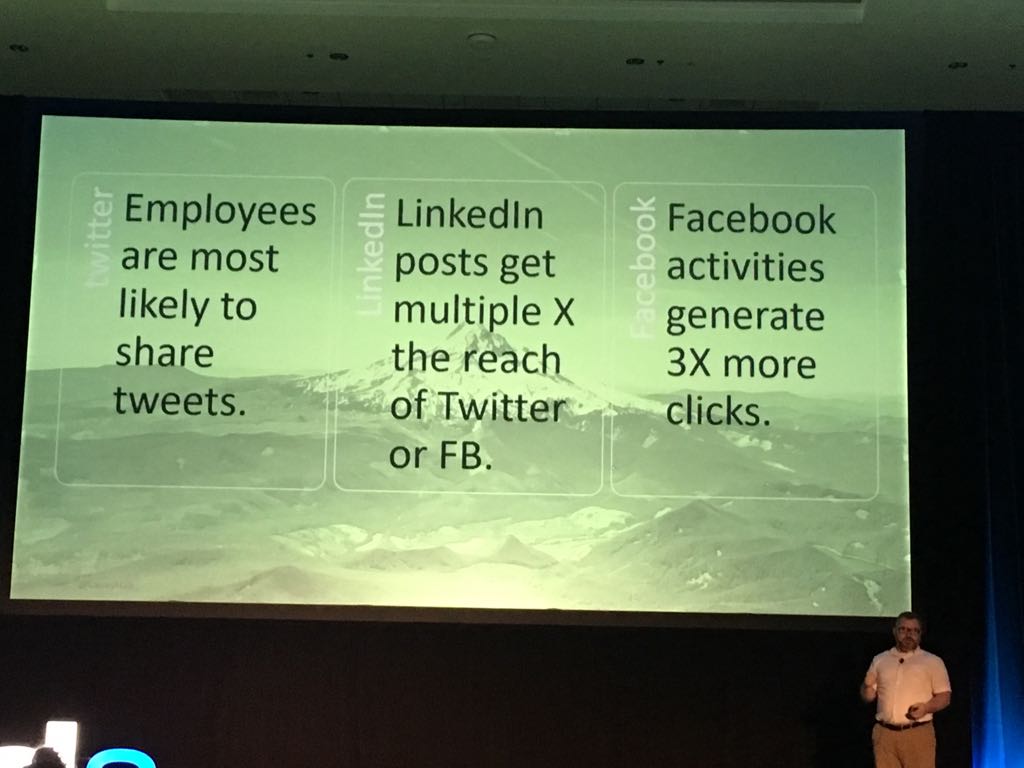 drumupio's tweet image. Adapt your program to the social platform (of choice for your employees) at #dspdx with @@CaseyHall_ #employeeadvocacy FTW