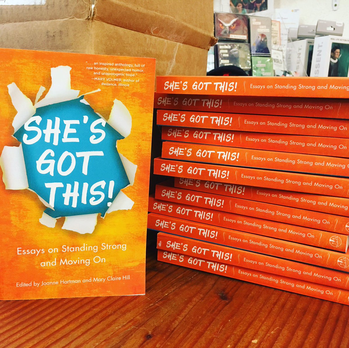 WriteOnMamas's tweet image. This is our current baby: She's Got This: Essays on Standing Strong and Moving On. Check it out at your local library, buy it at your indie bookstore, or online bit.ly/shesgotthisant…