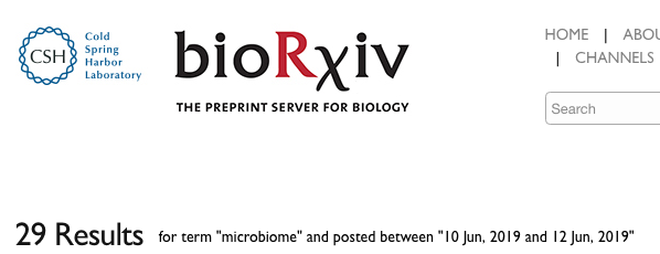 MicrobiomDigest's tweet photo. Wow, 29 preprints published in the last 3 days in @bioRxiv alone with the keyword "microbiome".
#CanNotKeepUp https://t.co/JhQEJIbBOG