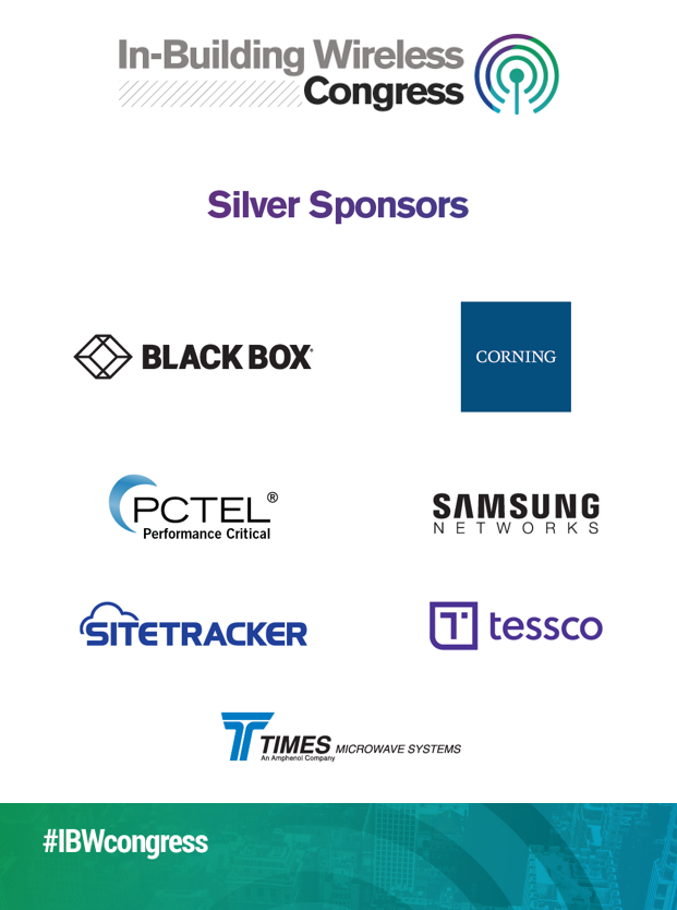 IBWCongress's tweet photo. We would also like to thank our #IBWCongress #SilverSponsors: @blackbox_ns @CorningOpComm @PCTEL_inc @SamsungNetworks @SitetrackerInc @TESSCOtech and #TimesMicrowaveSystems!

Visit our webpage for more: https://t.co/PNMRUV6O5F https://t.co/clABrAurZ4