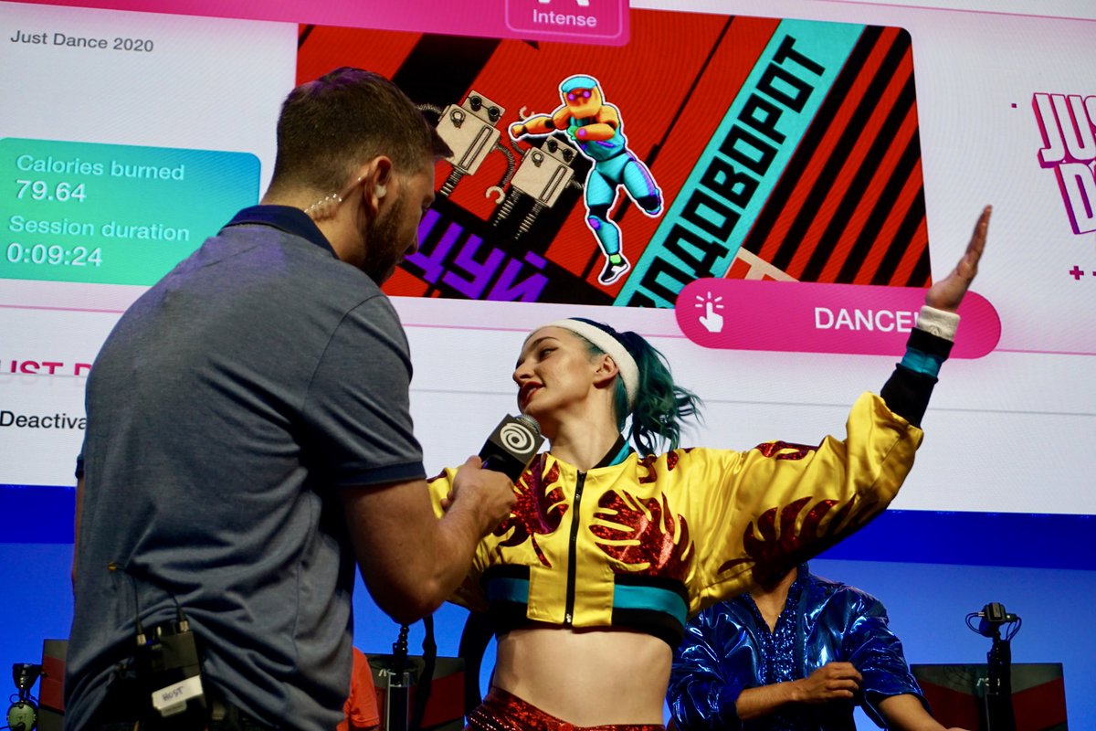 @littlesiha serving at the @Ubisoft stage with @justdancegame. #UbiE3