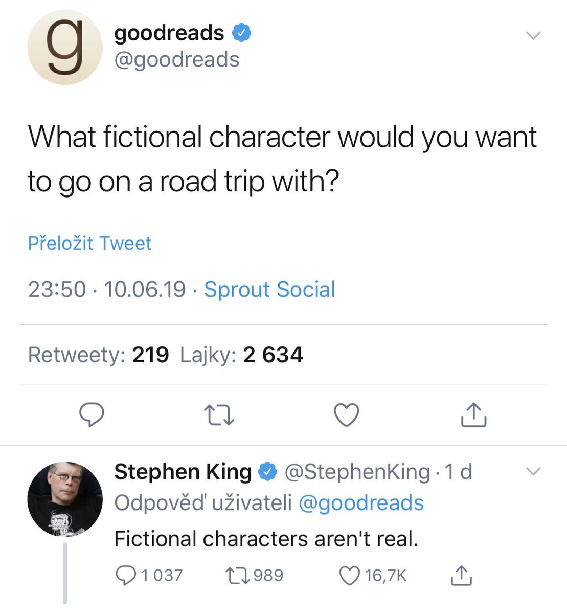 stefantitka's tweet photo. Ma pravdu. Aspon myslim. #stephenking https://t.co/c0X8usLWJ2