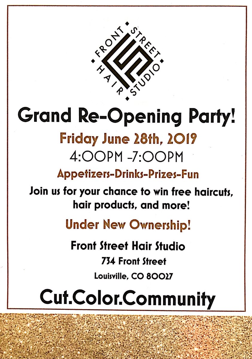 Grand Re-Opening Party!  June 28th 4-7pm.  Stop by and enter to win hair products by Unite and R&amp;Co., and free haircuts!