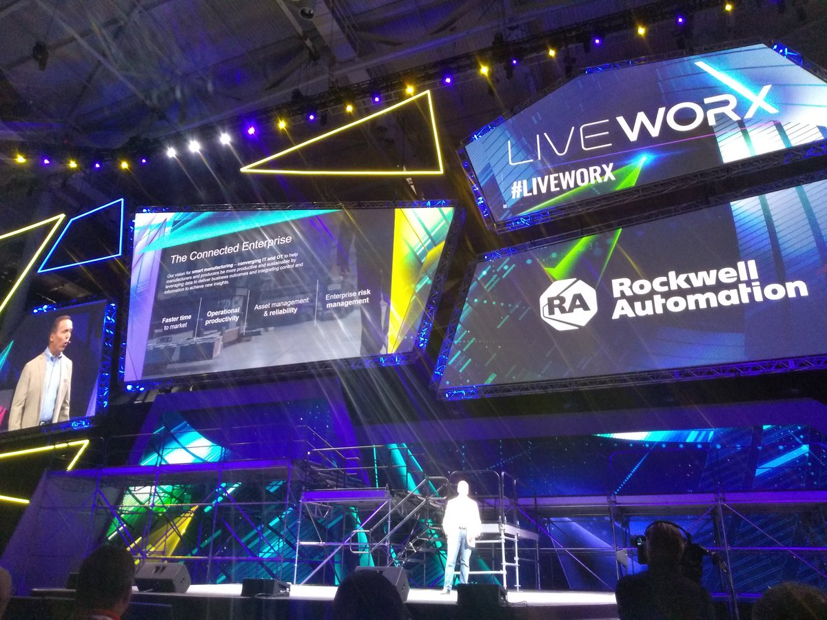 To realize the full  benefits of #DigitalTransformation you need to think bigger than internal point solutions, beyond single machines &amp; lines to factories &amp; value chains. Bob Murphy <a href="/ROKAutomation/">Rockwell Automation</a> #LiveWorx