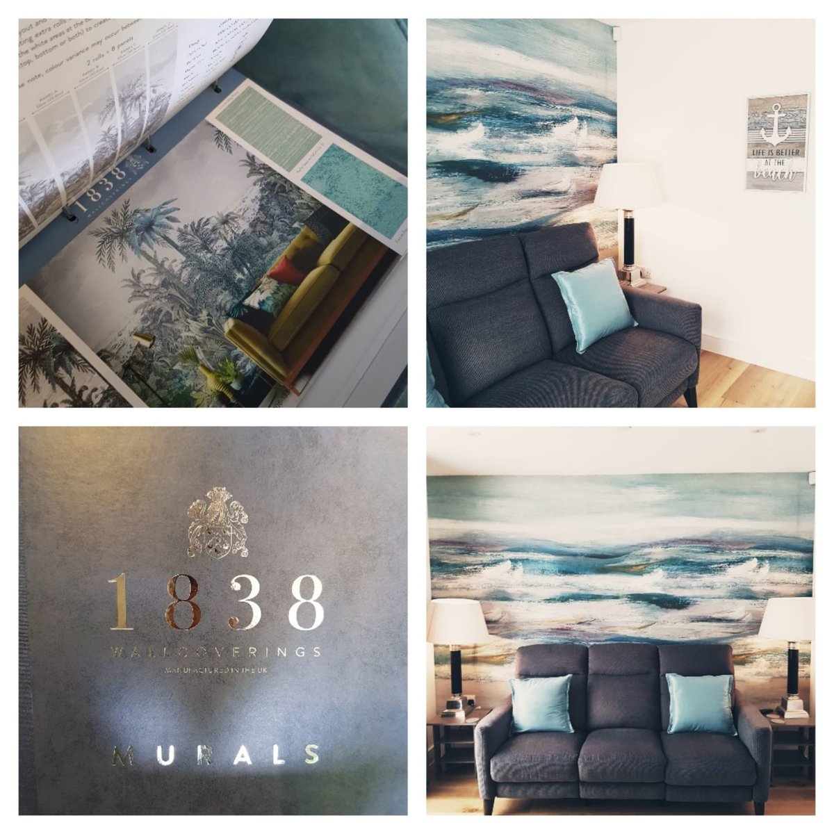 Beautiful Murals by 1838 wallcoverings . Stunning design installed in a lovely Shaldon holiday home.