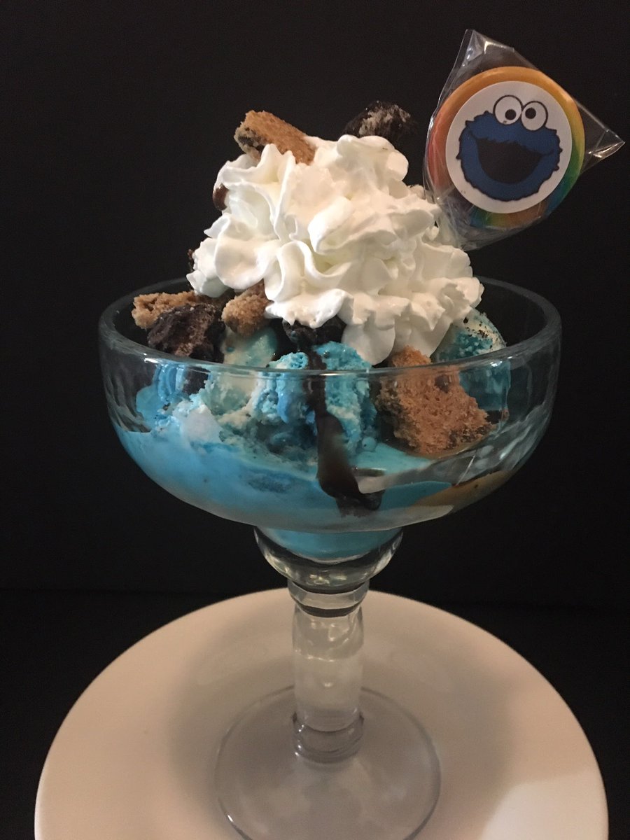 Sundae of the week- Cookie Monster!!  Blue Panda ice cream, hot fudge, caramel, Oreos &amp; chips ahoy!!!  Topped with a special treat.
Milkshake of the week- White Chocolate Raspberry.