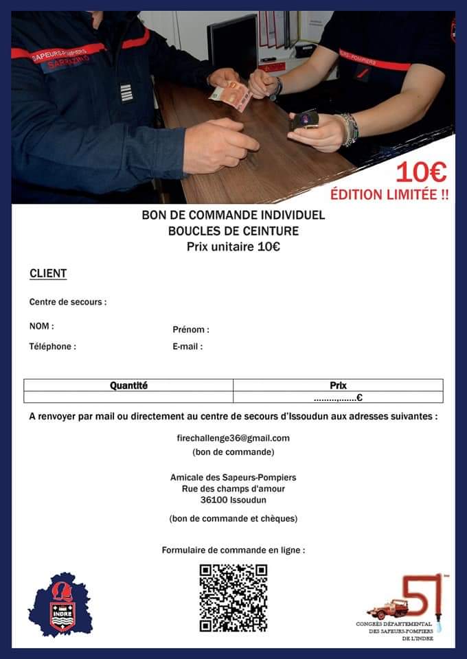 aurore_perrot's tweet photo. Ça y est... les boucles de ceinture sont enfin arrivées !👩🏻‍🚒👨🏻‍🚒

En vente lors du 51ème Congrès Départemental de l'Indre qui se tiendra à #Issoudun, ce samedi 15 Juin ! 😁🚒 
Ou possibilité d'en commander grâce au formulaire ci-joint...
N'hésitez plus !✌🏻

@pompiers36
@CSPISSOUDUN https://t.co/X0SC0fPEoY