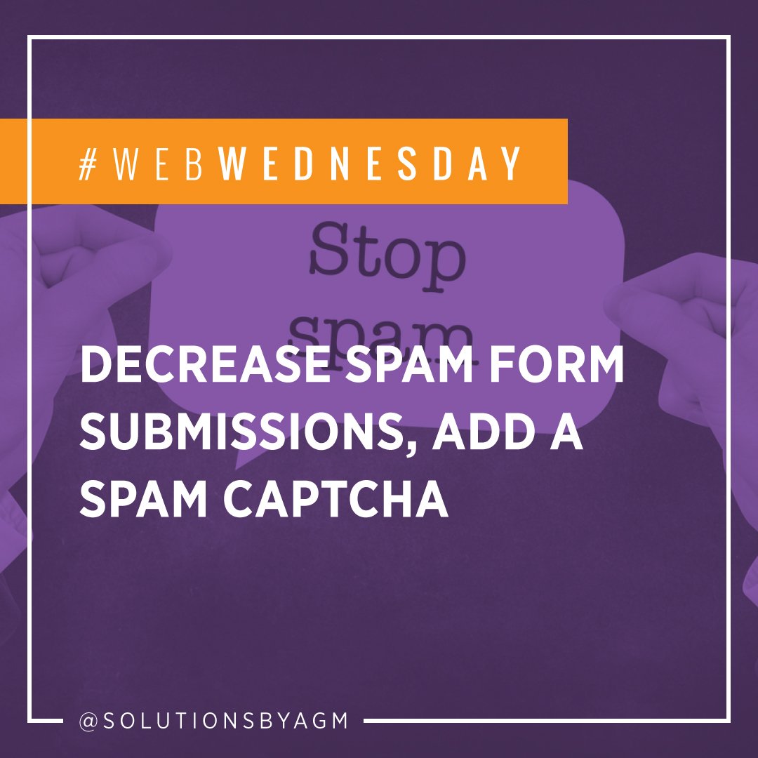 SolutionsByAGM's tweet photo. #WebWednesday Adding a Spam Captcha, like Google reCAPTCHA, helps cut down spam form submissions from your website by verifying that submissions are from real people and not robots.

#AGMSolutions #forms #spam #webdesign #recaptcha #formsubmissions #spamcaptcha #kingofprussia https://t.co/xqqUAot2bW