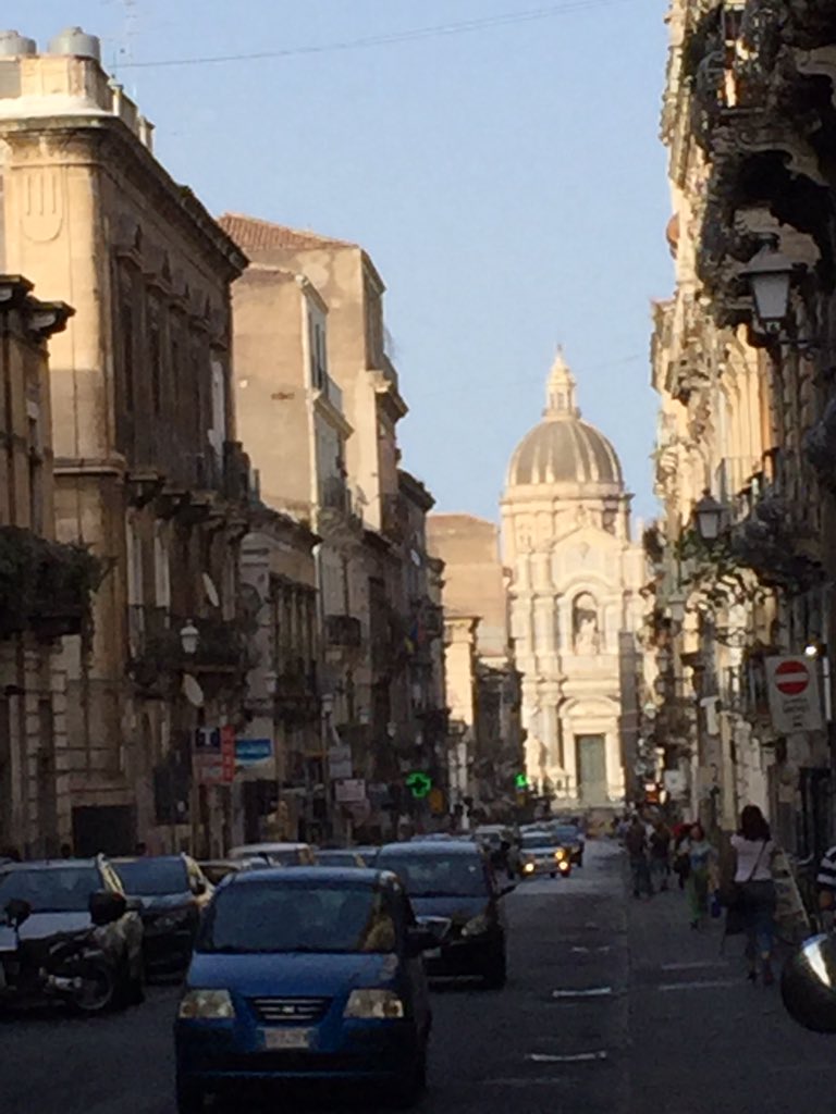 Golden hour in Catania... #Catania #Sicily #goldenhour #dome #historicalcentre