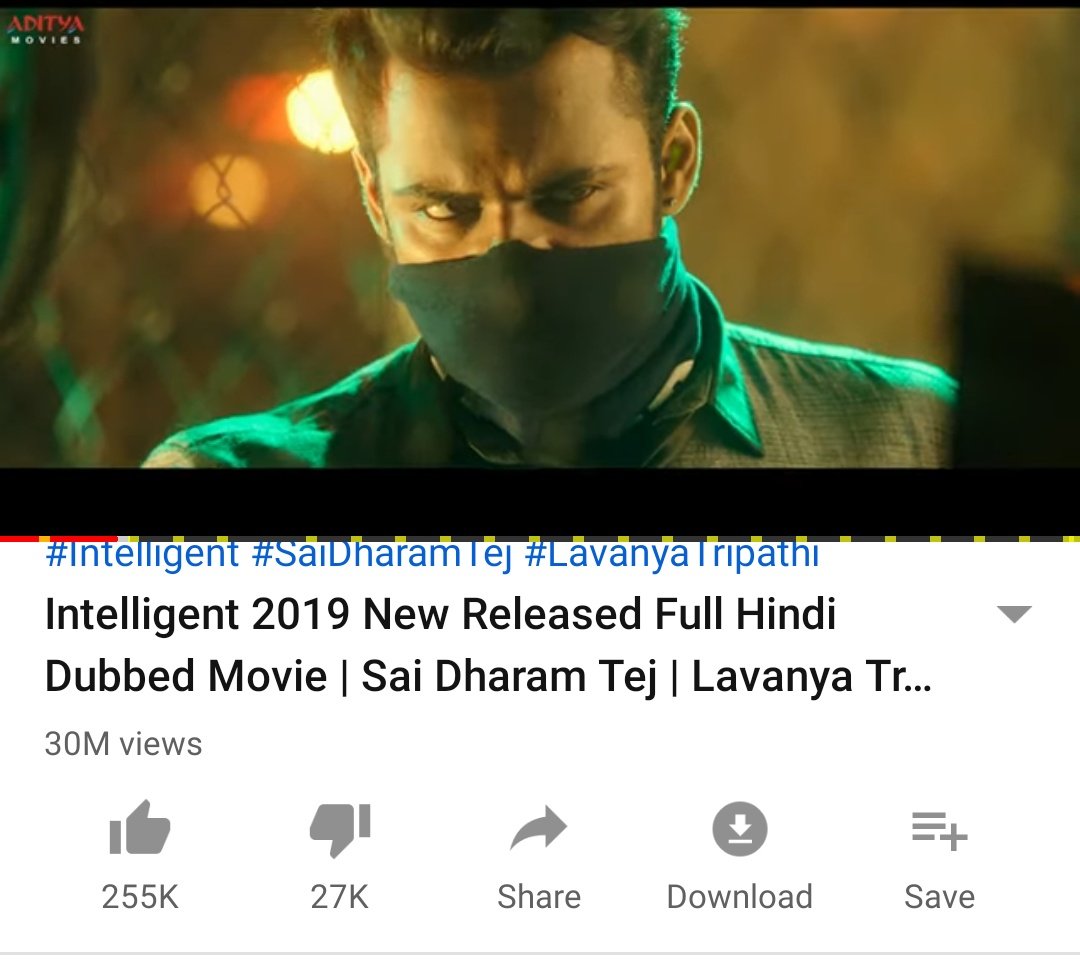 ShekarSdt's tweet photo. #SupremeHero @IamSaiDharamTej 's #Intelligent Hindi Dubbed full Movie crossed 30 Million Views On YouTube 😎 @Itslavanya
@CKEntsOffl  @MusicThaman  @adityamusic
👉 Link : https://t.co/2J7KznYFYN https://t.co/f5GcvDjy7X https://t.co/YuJuFvSobW