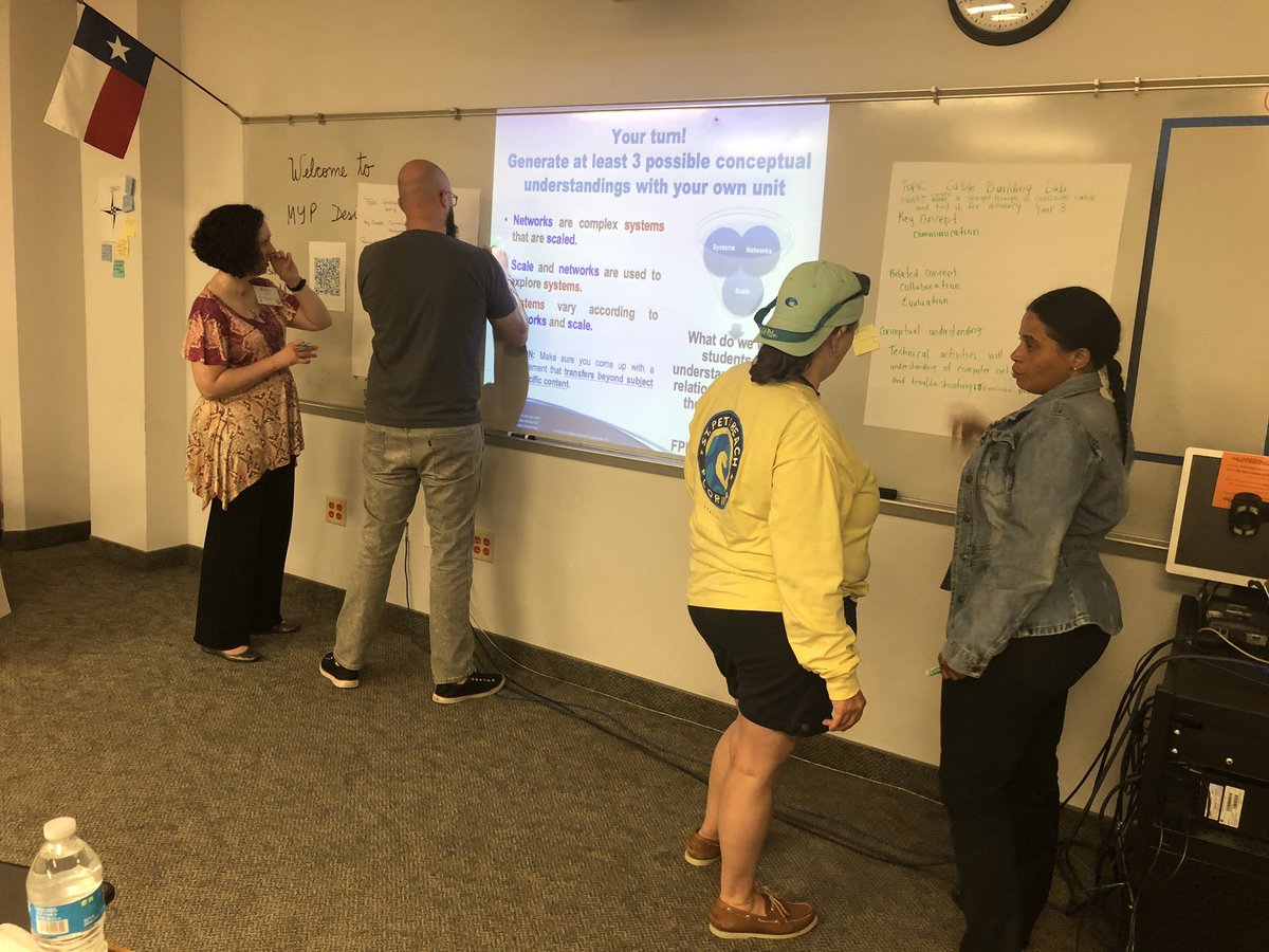 mbusicoflight's tweet photo. Everyone is sharing and learning at the #TIBS #IBmyp #design wksp: #IB mission statement, concept based and 21st century learning, conceptual understandings and more! #ibapd #myp https://t.co/kjHKAbUAVR