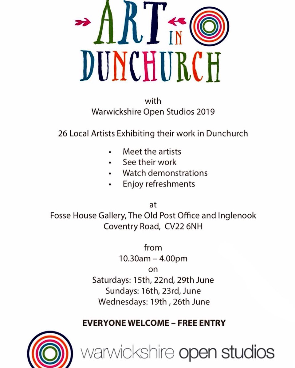 Vickimoonwolf's tweet photo. I’m looking forward to exhibiting at the Warwickshire Open Studios in Dunchurch Rugby from Saturday. Hope the weather improves!!! https://t.co/8cMVLjBCKH