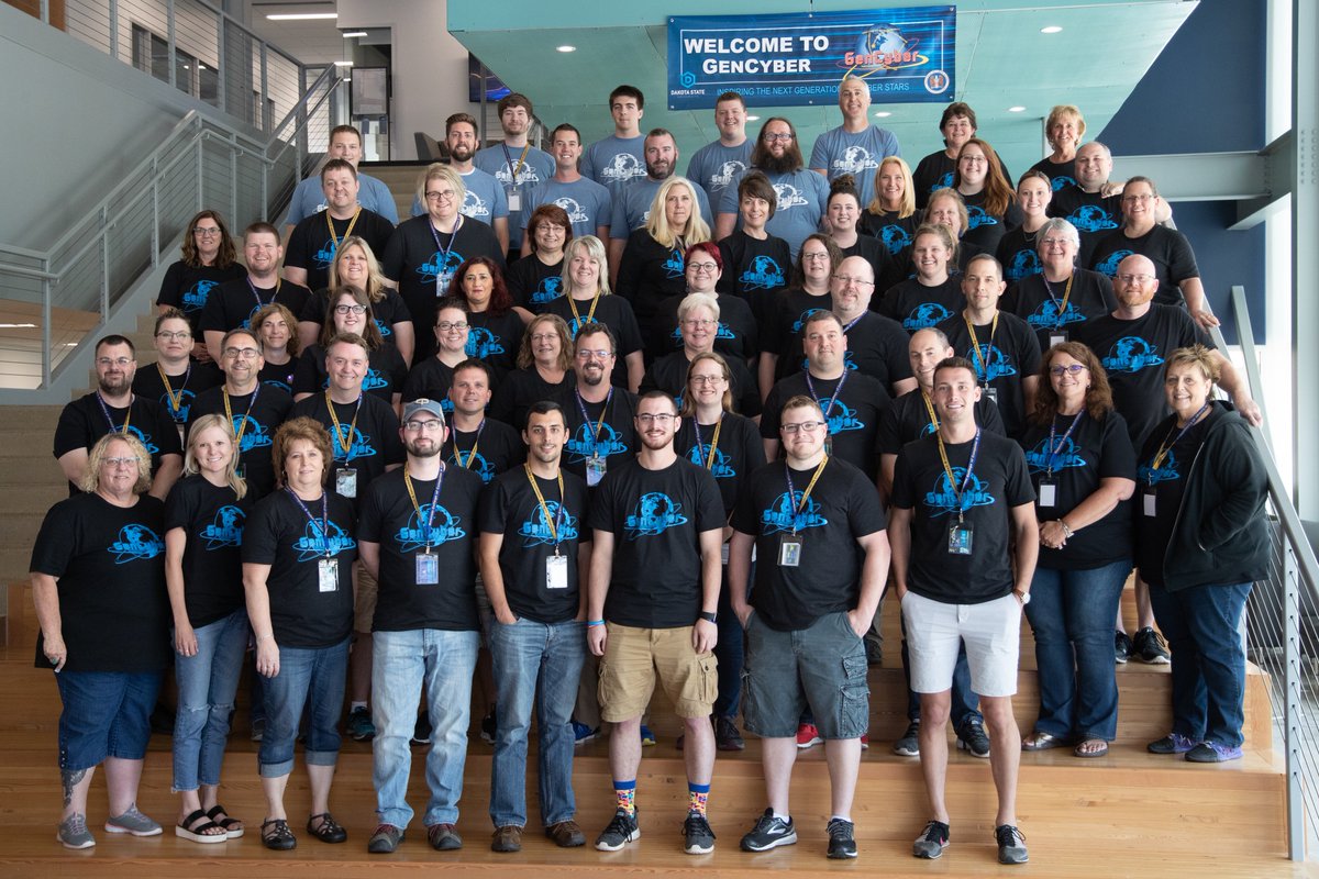 GenCyberTeacher's tweet photo. This year's group of amazing teachers at our GenCyber Teachers Camp at @DakotaState https://t.co/mkqGdWKg47