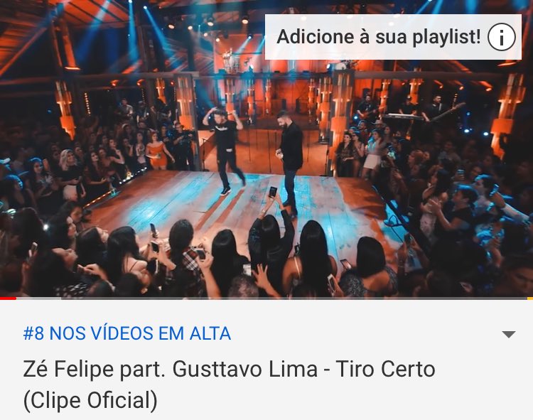 zefelipecantor's tweet photo. #TiroCerto 🎯 tá em #8 nos EM ALTA no YouTube. Bora continuar assistindo muito? 💪🏻❤️ https://t.co/qiGqYqXZaO