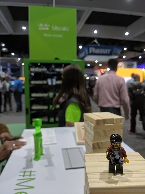 elijahkellr's tweet photo. Lego Elijah stopped at the Meraki both at Cisco Live! @meraki #merakimission https://t.co/c9lABDRE0b