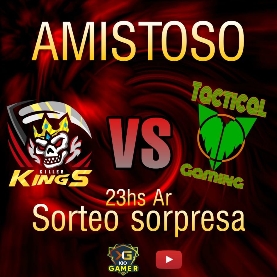 KioGamerOficial's tweet photo. Hoy tendremos un emocionante partido
@KillerKingsGT  vs @TacticalGG1 
⏰ 23 Hrs. 🇦🇷
📺 Kio Gamer

Tendremos sorteo sorpresa!!!
No te lo pierdas.
https://t.co/XkhHfWyIX3
@arenaofvalorsp @ArenaofValorSPA @ArenaofValorLA @NotiValor https://t.co/84BoHnX0pf
