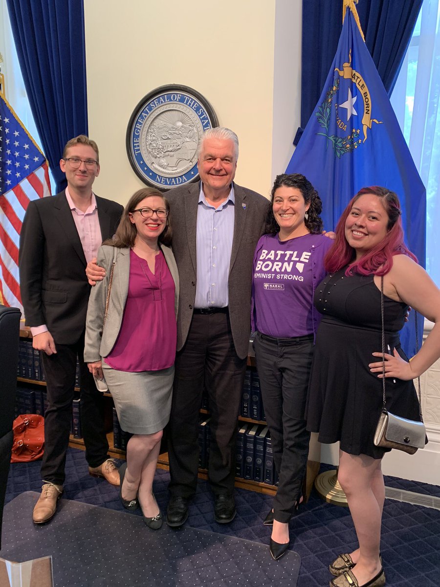 reproforallNV's tweet photo. The good news keeps coming! Proud to stand with our partners today as our Governor @SteveSisolak signed #SB312 for paid sick days & #SB166 for pay equity! #nvleg https://t.co/EmZwYCKBlY
