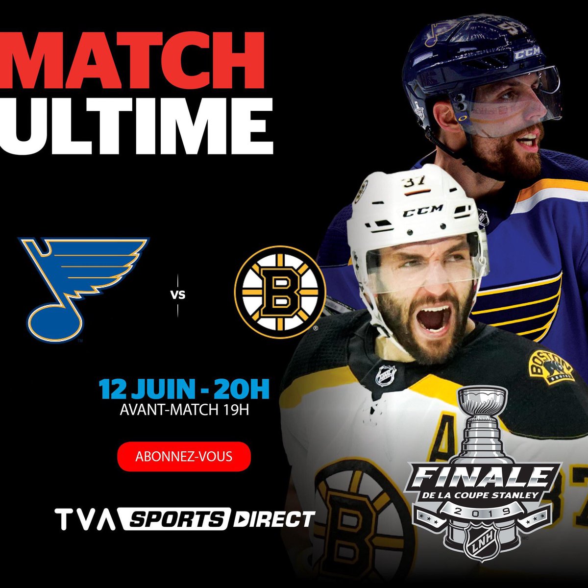 PKP_Qc's tweet photo. .@StLouisBlues ou @NHLBruins? Qui gagnera l’ultime match de cette série de la Coupe Stanley @NHL? À suivre ce soir 20h sur @TVASports et TVA Sports direct. L’avant-match dès 19h. #TVASports #LNH #7ematch https://t.co/1EfmAfPtcJ