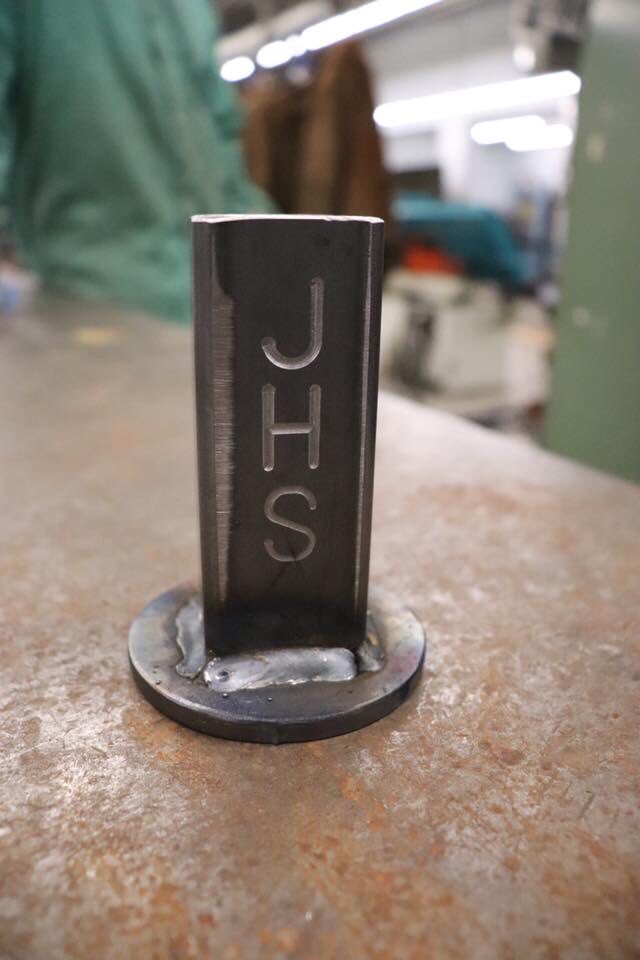 JaxCareerCenter's tweet photo. This group could be the next generation of engineers, machinists &amp; welders! A select group of JHS sophomores spent the day learning about Manufacturing careers - starting w/tours at local manufacturers &amp; ending with a project - an engraved pencil holder - they made from scratch! https://t.co/1ee0gfh9Co