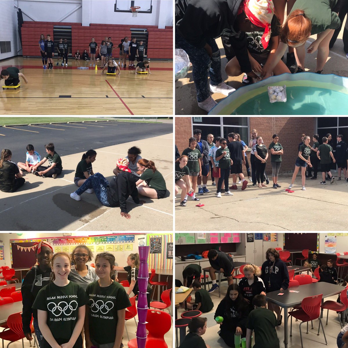 LauraPerry25's tweet photo. Students competed in the 7th grade Olympics today! #PowerUpMMS #PowerUpGrade7 https://t.co/1iH3fWK8sz