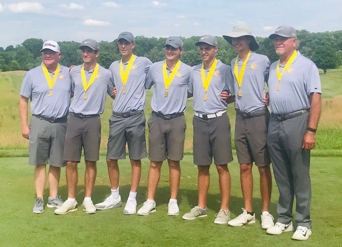 The ⁦<a href="/GuerinCatholic/">Guerin Catholic H.S.</a>⁩ boys golf team finished strong today and is the first team in program history to make the podium. Congrats on your 4th place finish in the state!You displayed great fortitude in overcoming adversity over the two day tournament. ⁦<a href="/GuerinGolf/">Guerin Boys Golf</a>⁩