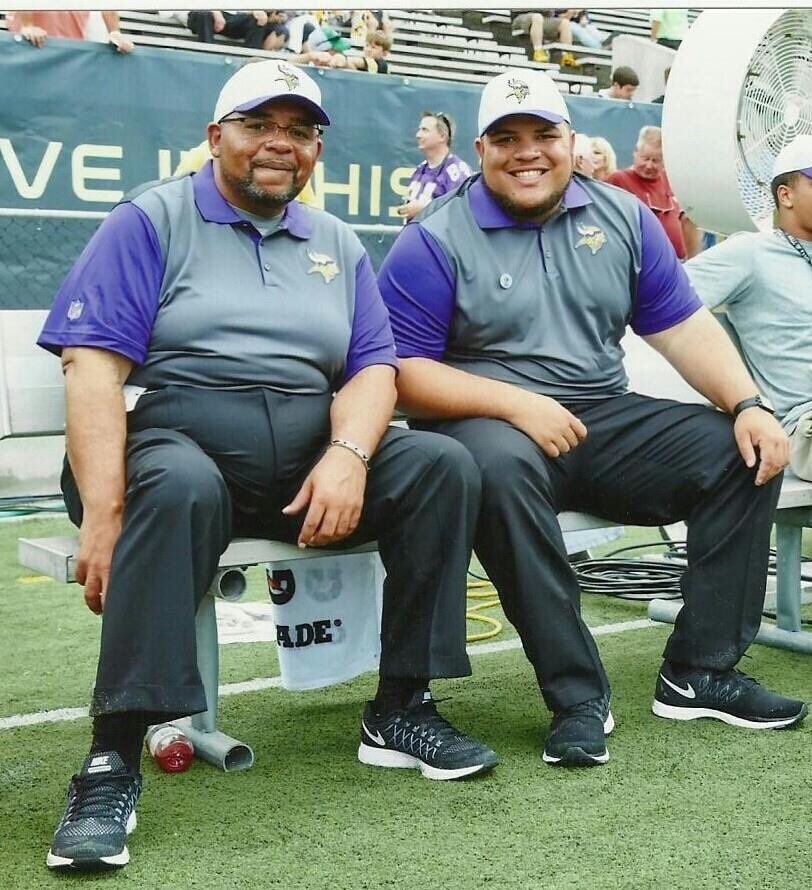 coachapatterson's tweet photo. Happy birthday to the best DL coach in the world. I am Very lucky to call you my Dad. Can’t wait to coach with you this year.

#Skol 
#ItsAPattersonThing https://t.co/YAY5WLh4gi