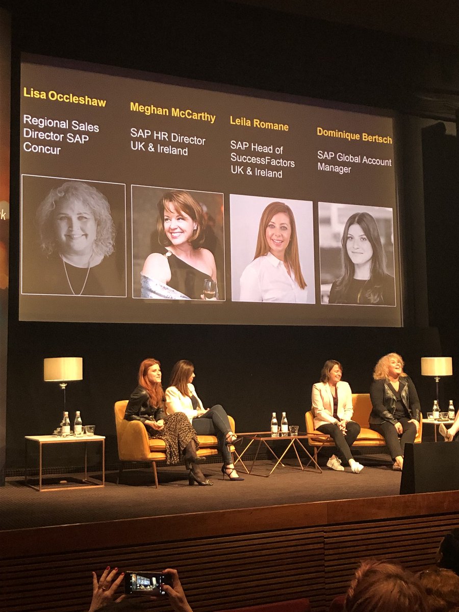 Such an inspiring evening #WomenWhoRock with <a href="/hollywills/">Holly Willoughby</a> and our amazing SAP leaders <a href="/MeghanCMcCarthy/">Meghan McCarthy</a> <a href="/beetsch/">Dominik Beetschen</a> <a href="/LisaOccleshaw/">Lisa Occleshaw</a> and Leila Romane talking about their experiences as women in leadership in a male dominated industry
