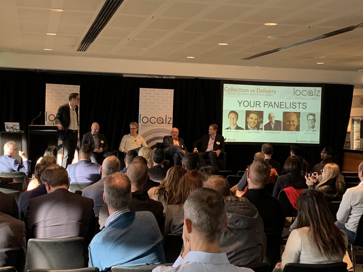 localz's tweet photo. Our Melbourne Retail Leaders Breakfast Panel is underway this morning at the MCG. Another fabulous turnout of folks wanting to hear who wins the war in Collection vs Delivery. Let the debate begin.  #elevatedexpectations #collectionvsdelivery  #awesome #localz #mcg https://t.co/F5AuWbf9gN