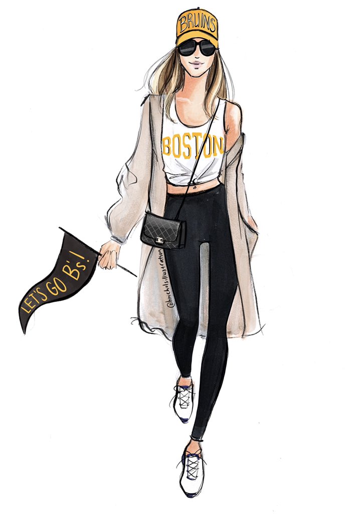 HNIllustration's tweet image. She keeps coming back because we don’t stop winning. 💁🏼‍♀️ 💛🖤 #Bruins #boston