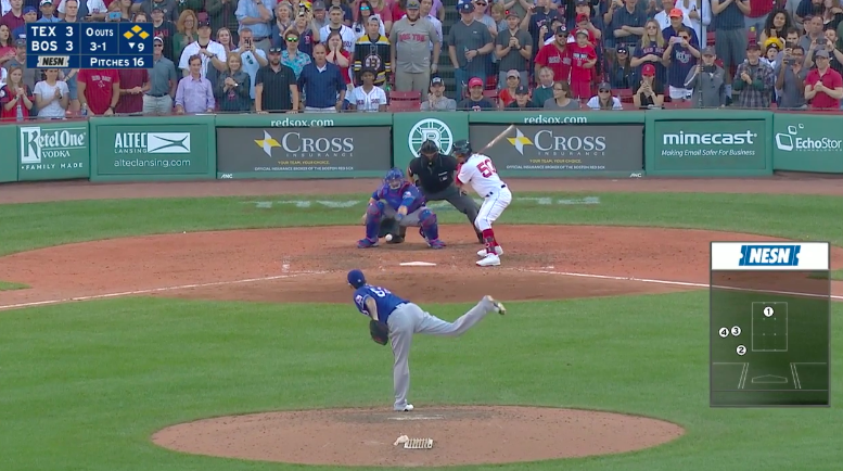 landrum_tyson's tweet photo. You can't rock the shades and the Fumanchu if you're gonna come out and walk the game winning run to the plate smh #RedSox #Rangers https://t.co/oJ0SvpxX4C