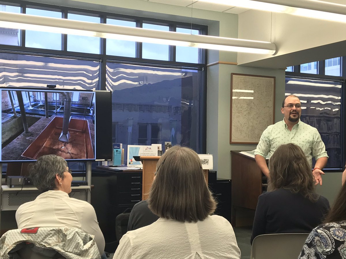 AmericasChosenS's tweet photo. Learning about #bourbon archaeology from @archaeologist at the Lexington downtown public library . #funfacts #bourbonbackstories https://t.co/NkJQm2CxtJ