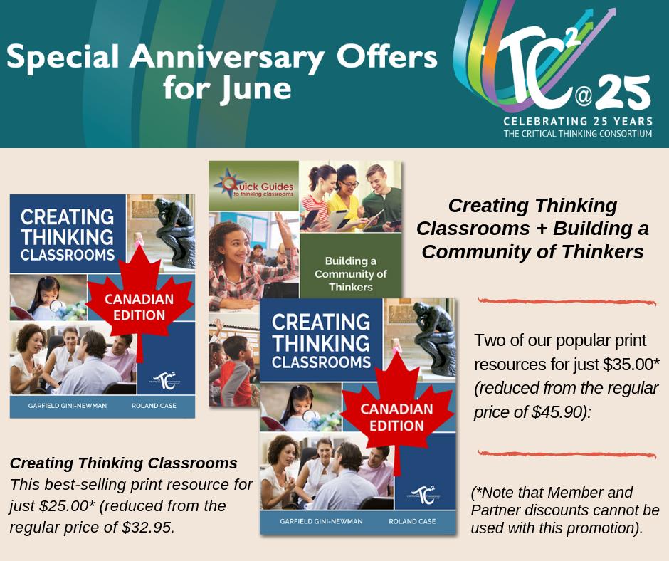Check out our new special offers for June!
See the full list of our special anniversary offers: tc2.ca/en/25-years/sp… #tc2at25 #criticalthinking #creatingthinkingclassrooms #thinkingclassrooms #communityofthinkers #specialoffers