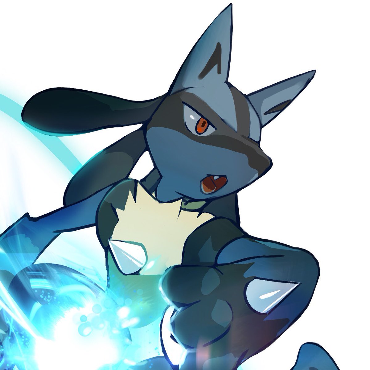 lucario solo pokemon (creature) open mouth furry energy spikes white background  illustration images