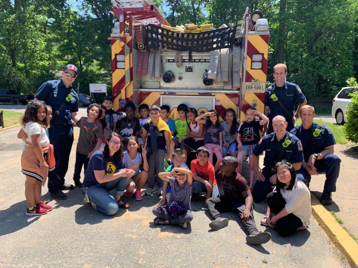 fcpsnews's tweet photo. Firefighters surprise Annandale Terrace ES students with tour of fire trucks. https://t.co/hh7pBU5sps https://t.co/m16bHz1YvB