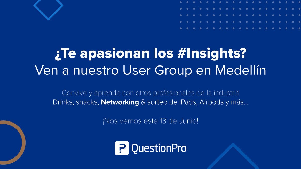 questionpro_es's tweet photo. ¿Te apasionan los #insights y estás en Medellín?📍

¡Únete a nuestro primer #UserGroup! Una reunión con expertos del mundo digital y la inteligencia de negocios para intercambiar anécdotas, conocimiento y hacer #networking

Confirma tu asistencia 👉 https://t.co/JpQw2VWV0p https://t.co/N9kvPX2iFG
