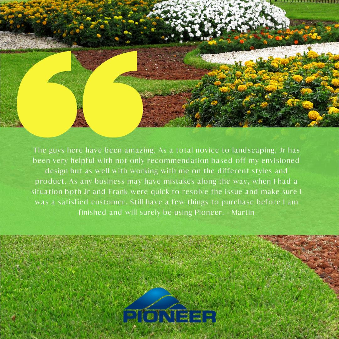 PioneerSand's tweet image. Want an experience like Martin’s? Give us a call today at 866-600-0652 to see how we can help you craft a landscape vision that fits your needs! 
#Testimonial #ClientResponse #PioneerLandscapeCenters #Landscaping #DIYProjects #Landscape #LandscapeDesign