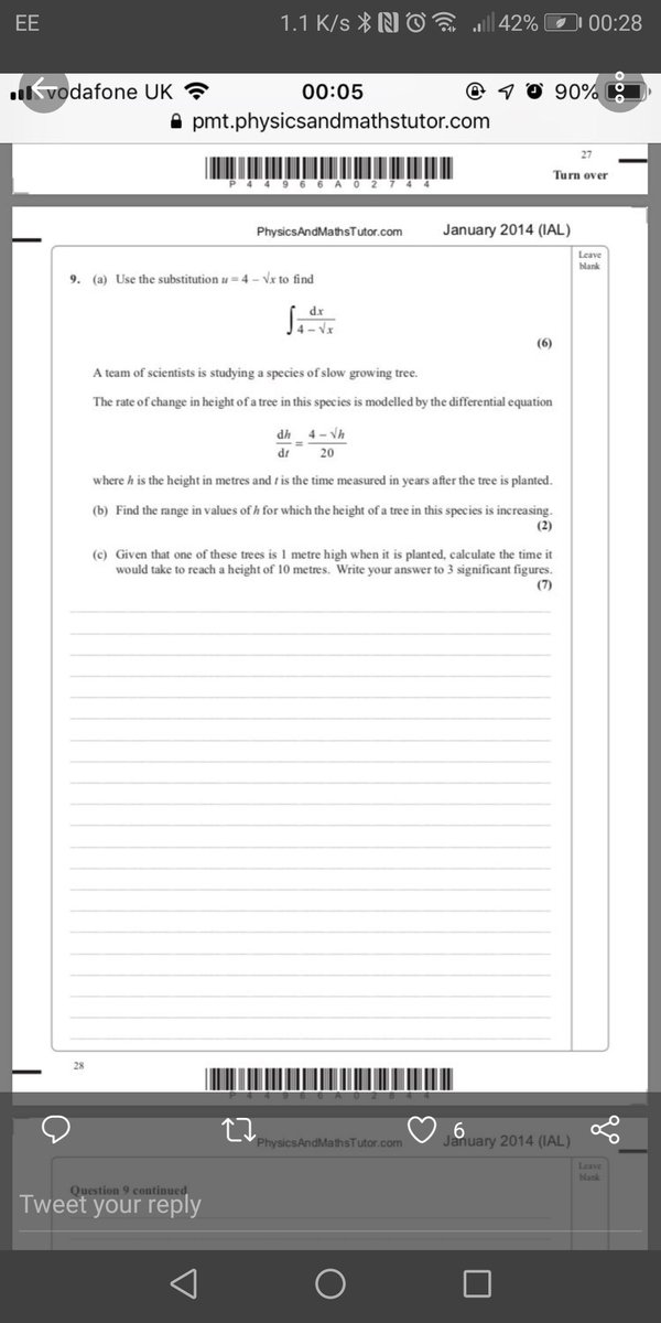 AdeyinkaZA's tweet photo. Me: do you think it's necessary to do the old specification past papers?
Teacher: don't, just do the sample papers I shared on onedrive
#alevelmaths #edexelmaths
@PearsonEdexcel Q14; https://t.co/oPP19baAjF