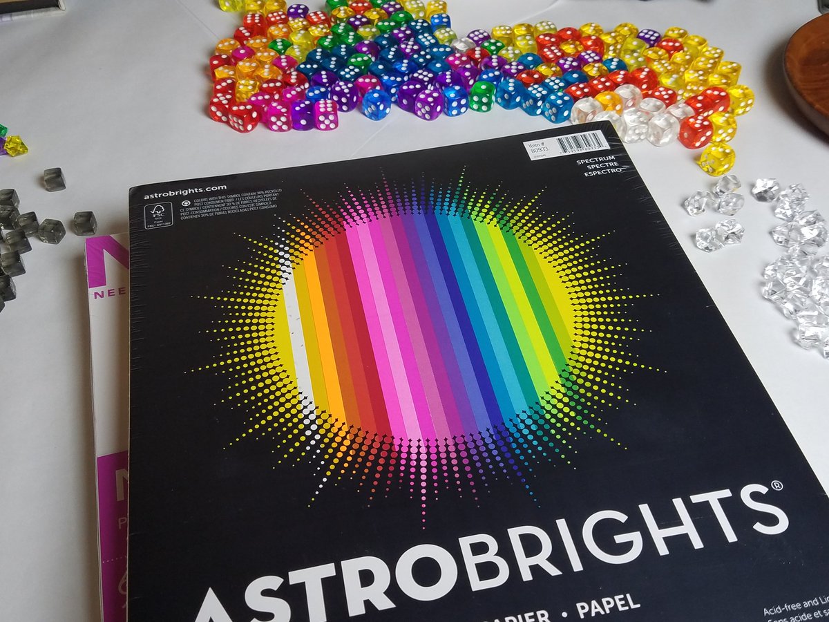 Got some paper to experiment with colored backgrounds