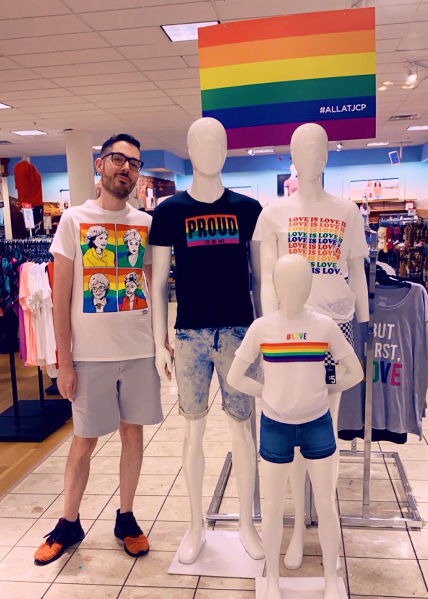 Shout out to @jcpenney @askjcp for this cool display of pride shirts! They even had merch from @dragqueenmerch which is pretty cool that they supported an actual LGBTQIA+ company! Go check the selection out at your nearest JC Penny #ALLATJCP