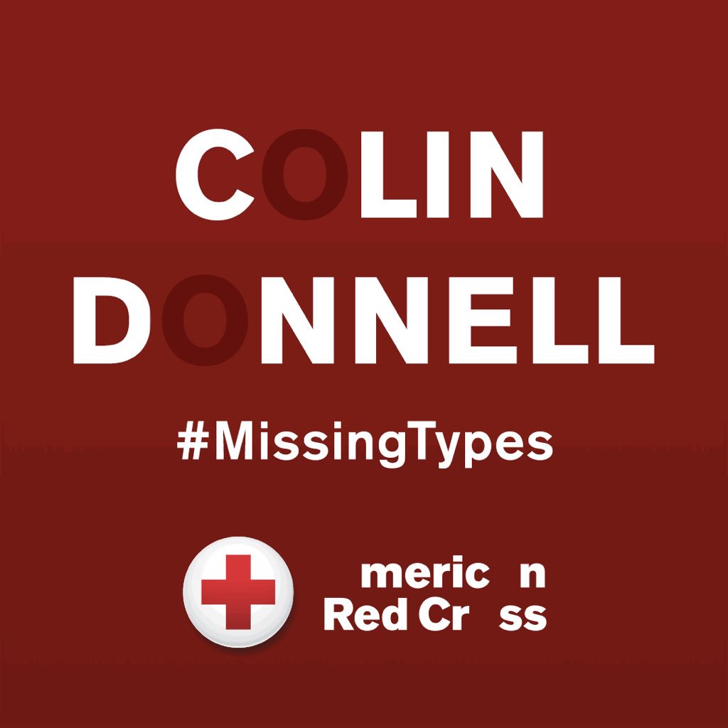 colindonnell's tweet image. Notice something missing? A few letters may not seem like a big deal, but for patients who need A, B, O &amp;amp; AB blood types – these letters mean life. Help the Red Cross fill the #MissingTypes by making an appointment to give blood at rcblood.org/2EkQfrh