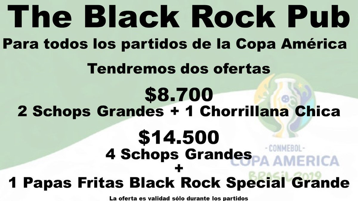 #CopaAmerica2019 #BlackRockPub #BlackRockSpecial #Chorrillana
