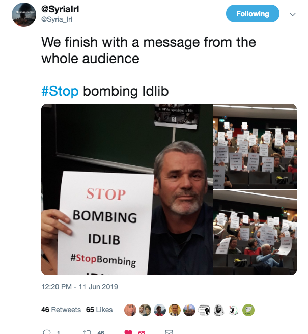 SyrianMarch's tweet photo. Solidarity from Ireland 🇮🇪✊
Crossing the border will be our option if the bombing continues.
#stopbombingidlib ! #StopBurning farmland in #Idlib!
#جمعة_كسر_الحدود
#MarchToTheBorders #BreaktheBorders #SyrianMarch
#Rise4Idlib #Syria #FreeSyria https://t.co/OFSMQqm7JT