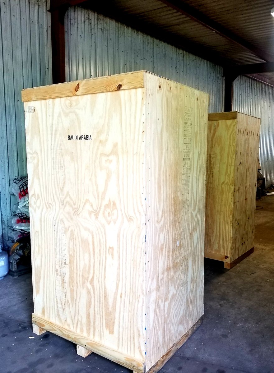 New #Pitmaker #BBQVault s heading to #saudiarabia this week! Dual Vault smokers being crated and shipped for restaurant use! #pitmaker_nation #worldwide #saudi