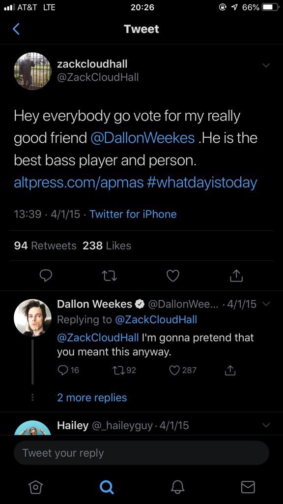 that kind of behavior among the band just validates people who act like this https://twitter.com/dallonweekes/status/929749236614230017?s=21