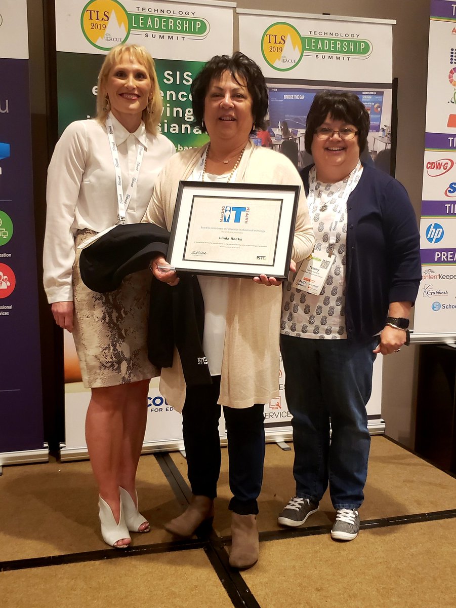 Bossier Schools Technology (@bpsbtech) on Twitter photo Linda Rocks...Rocks! Only 700 have been awarded the @iste Making it Happen national award since 1995. Linda is committed to always getting it right and is critical to the success of <a href="/Bossier_Schools/">Bossier_Schools</a>. She is the very definition of "Making it Happen." Congrats Linda! #TLS19 Linda Rocks...Rocks! Only 700 have been awarded the @iste Making it Happen national award since 1995. Linda is committed to always getting it right and is critical to the success of <a href="/Bossier_Schools/">Bossier_Schools</a>. She is the very definition of "Making it Happen." Congrats Linda! #TLS19