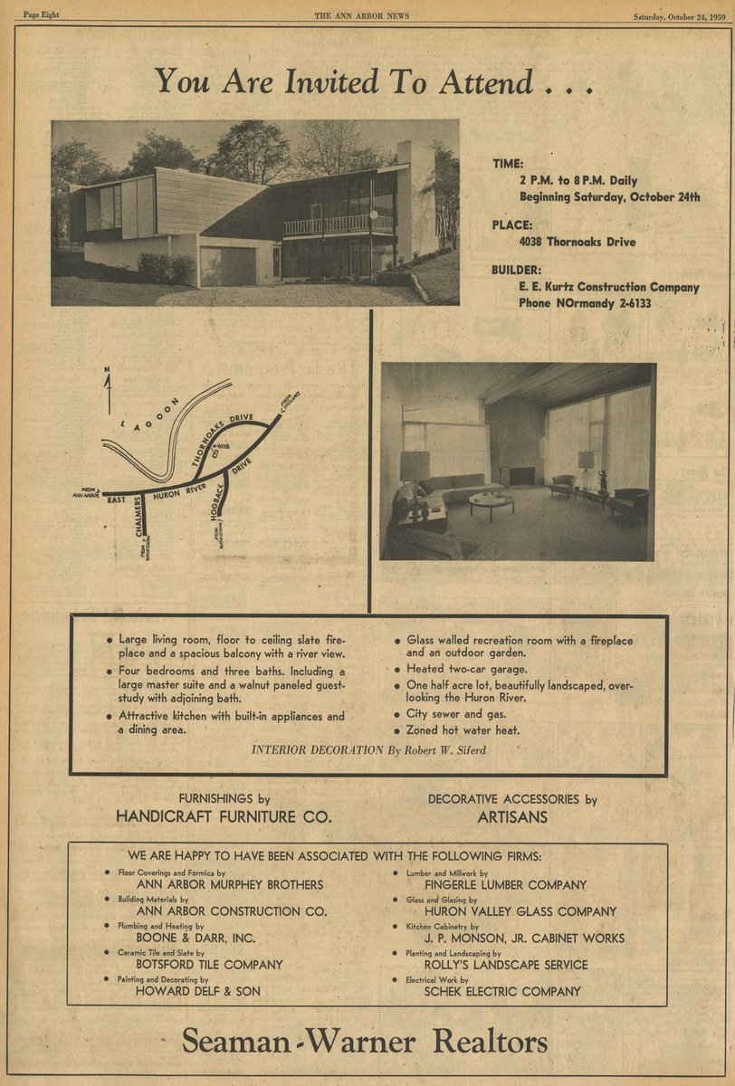 Part II: Thornoaks Subdivision /// Many of the city’s neighborhoods contain a large number of mid-century houses, some even a majority—but Thornoaks is Ann Arbor’s only fully planned modernist subdivision.
