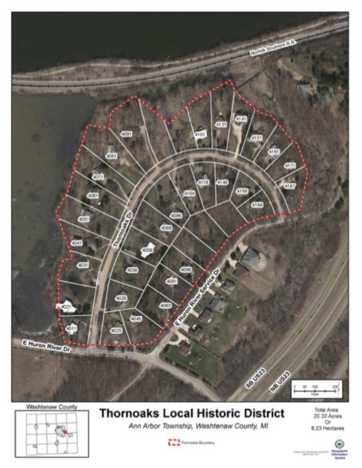 A site was purchased along a scenic bend in the Huron River 4 miles west of downtown, between a marsh and a wooded ravine. The area was rural at the time but has since been heavily developed—Arborland Mall was built nearby a few years later and US-23 now runs through the ravine.