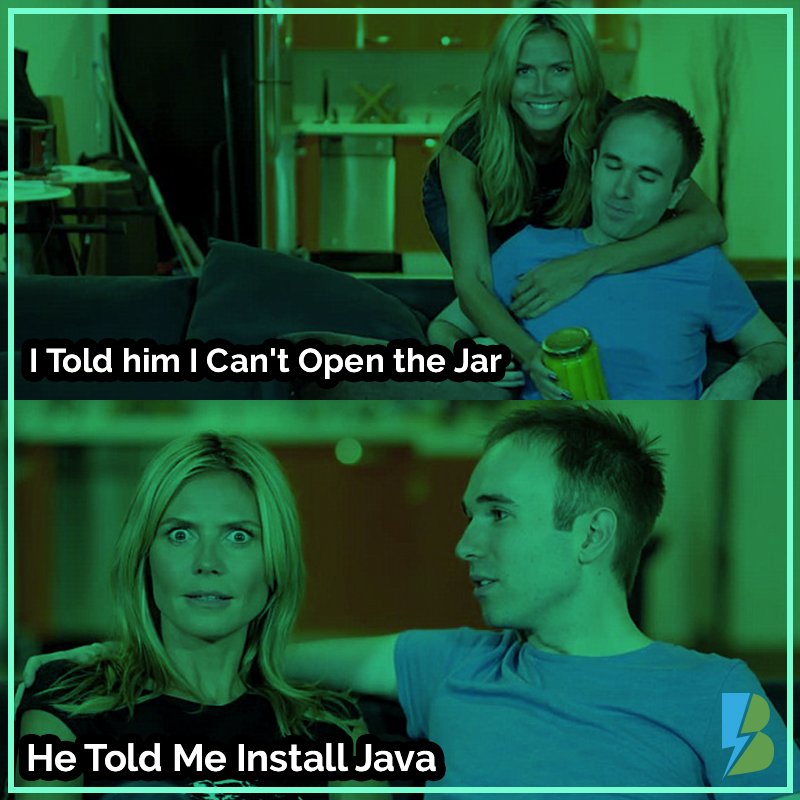 AlBurraqTech's tweet photo. I Told him I Can't Open the Jar He told me Install Java.
#java #javascriptdevelopers #javaPlatform #JavaChipFrap #alburraqtech #javaoverland #install #InstallBay #installerlife #jar #technology #lifeatalburraq https://t.co/OR3SNT64cK