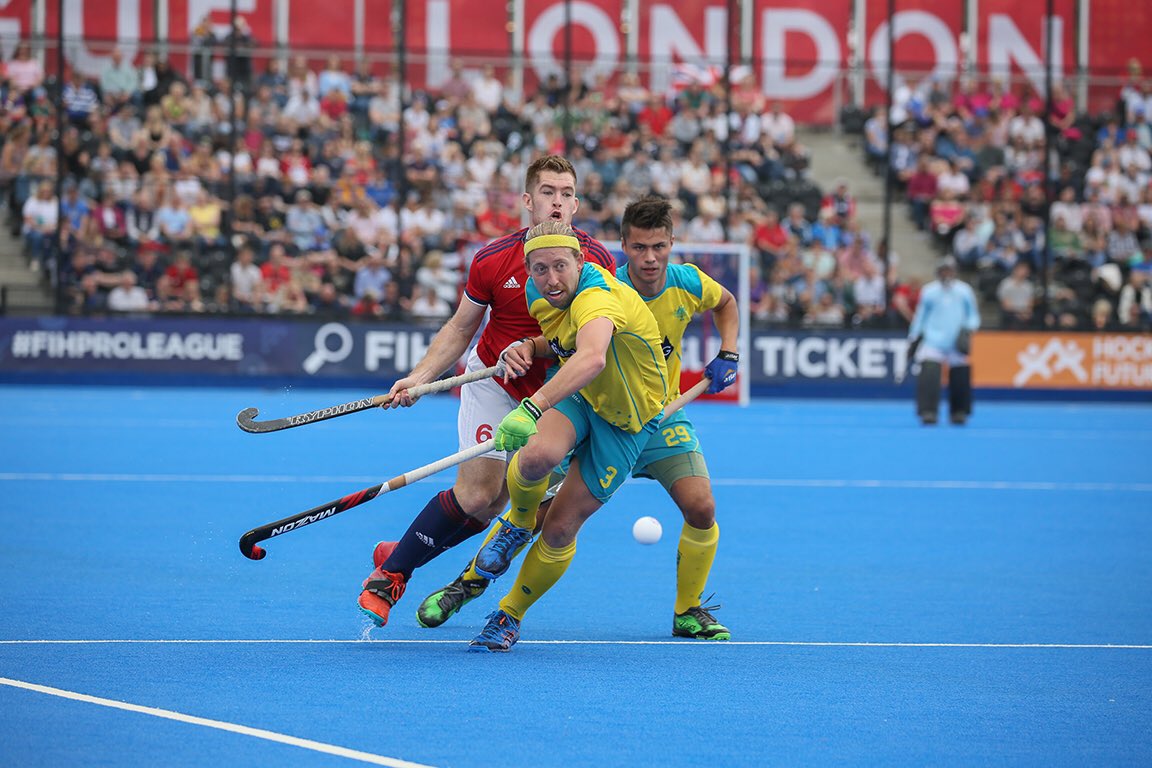 mazonhockey's tweet photo. Some great action shots of our @Kookaburras players in action v GB. ๐ธ: @Crayfordmedia #teammazon https://t.co/SZG5VznqcZ