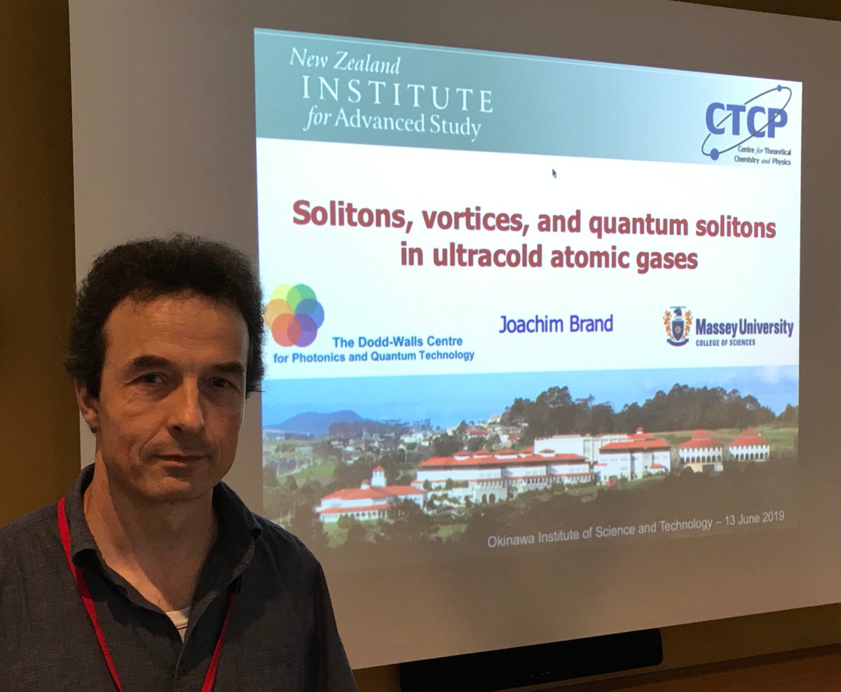 thomasbusch's tweet image. Happy to host Prof. Joachim Brand from Massey University and @DoddWalls here at @OISTedu. You can never get enough of the interesting physics of heat engines, soliton, vortice and, of course, svortices. #ultracold #quantum #Okinawa #QSU